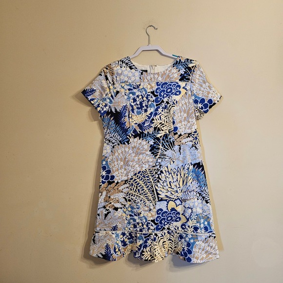 Talbots Dresses & Skirts - Talbots Petites Botanical Garden Sheath Dress Ruffle Hem 14P